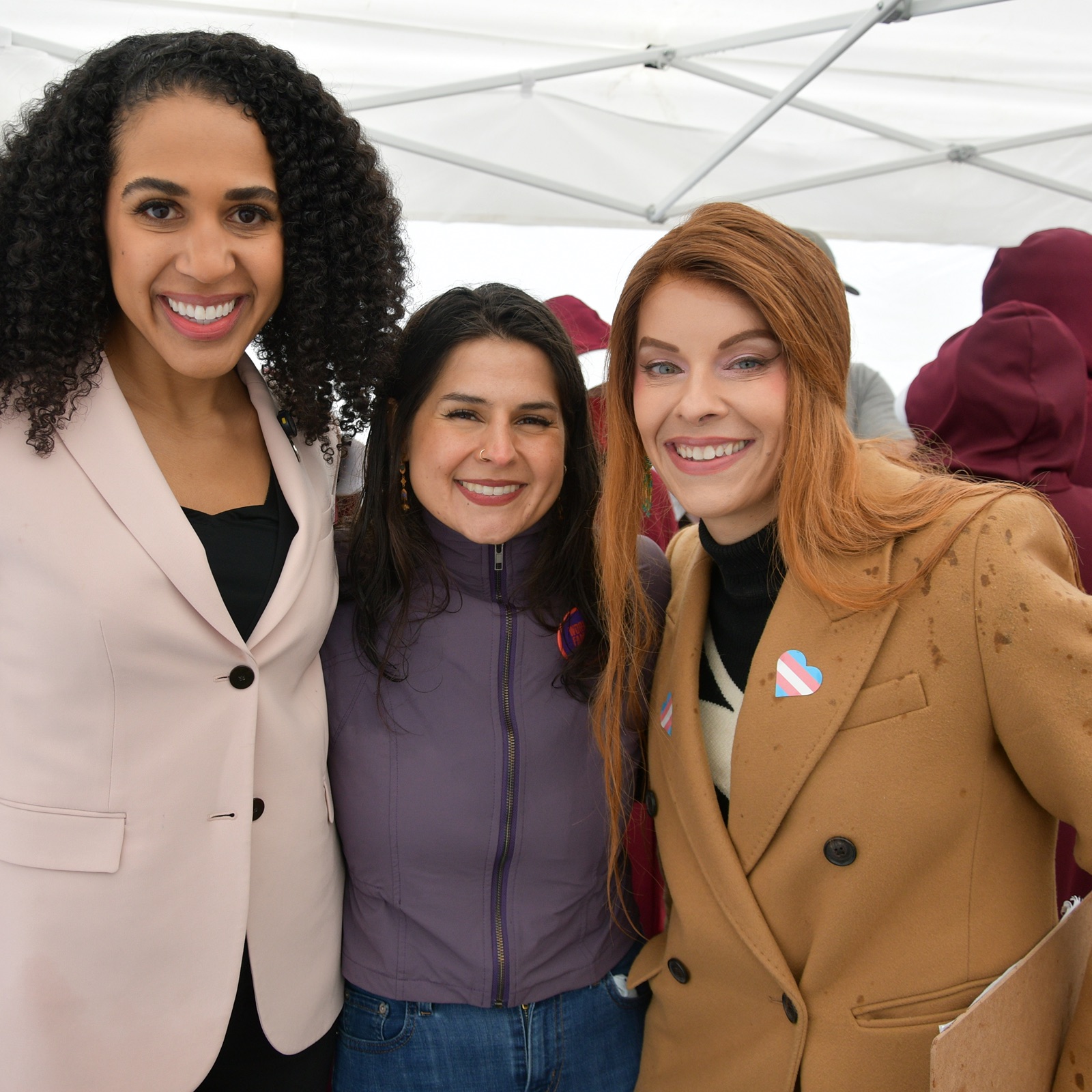Danni with Alexis Mercedes Rink and Erika Evans at Women's March, 2026